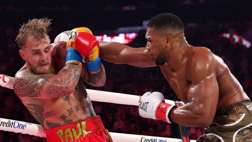 Anthony Joshua flattens Jake Paul with sixth-round KO, breaks boxer’s jaw