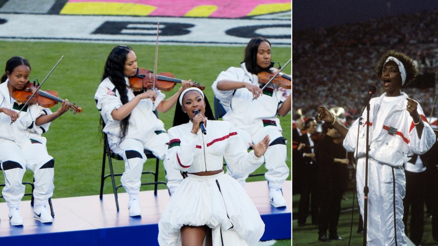Coco Jones’ Super Bowl tribute to Whitney Houston was dressed in Black fashion history