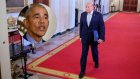 Trump post shows him being added to infamous 2010 painting of President Obama