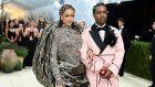 Rihanna and A$AP Rocky arrive fashionably late and fully in style at the Met Gala
