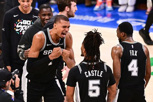 Victor Wembanyama breaks down in tears after leading Spurs to first NBA Finals since 2014