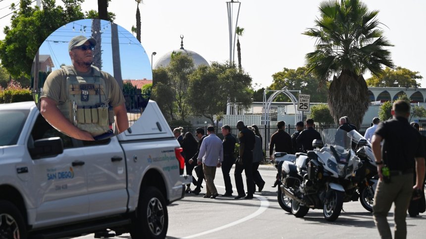 Security guard Amin Abdullah hailed as hero after stopping gunmen from reaching children at San Diego mosque