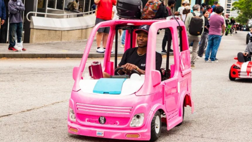 Georgia man turns pink Barbie camper into a gas-saving ride as prices at the pump climb