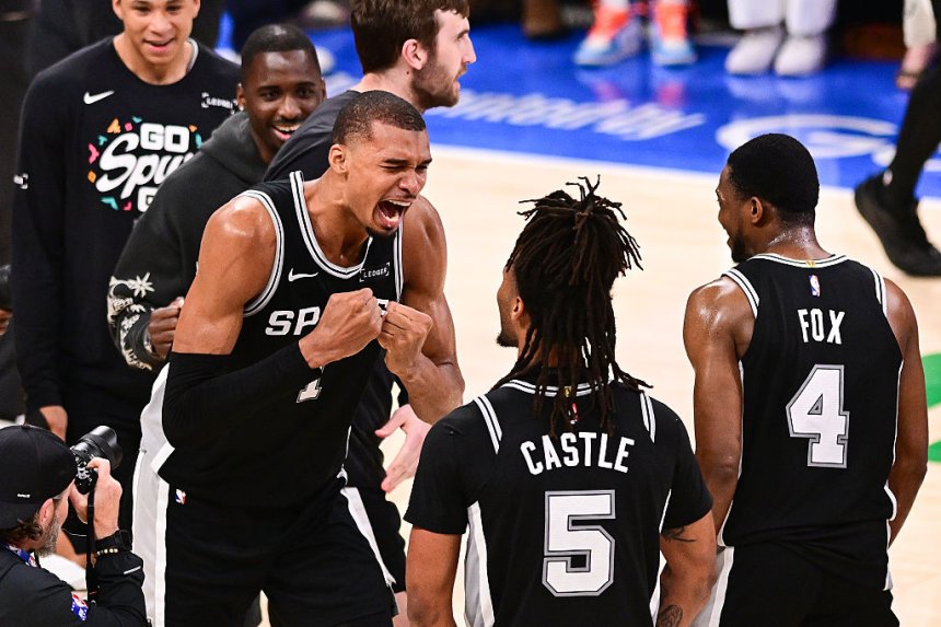Victor Wembanyama breaks down in tears after leading Spurs to first NBA Finals since 2014