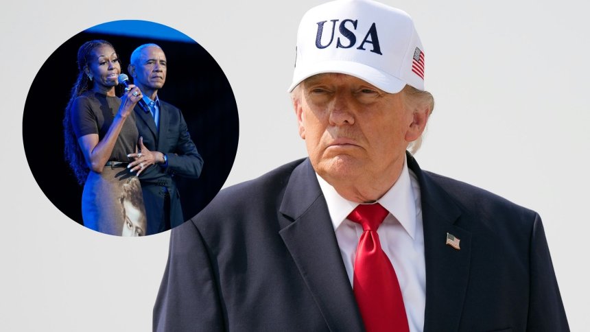 Trump posts doctored image of the Obamas boarding an Air Force One covered in graffiti