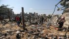 Despite Trump’s announcement of Gaza peace plan, Israel’s increased airstrikes leave dozens dead as region mourns
